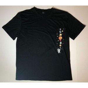 Space Astronaut Holding 8 Planets Kite Balloons Unisex T-Shirt Tee X-Large XL